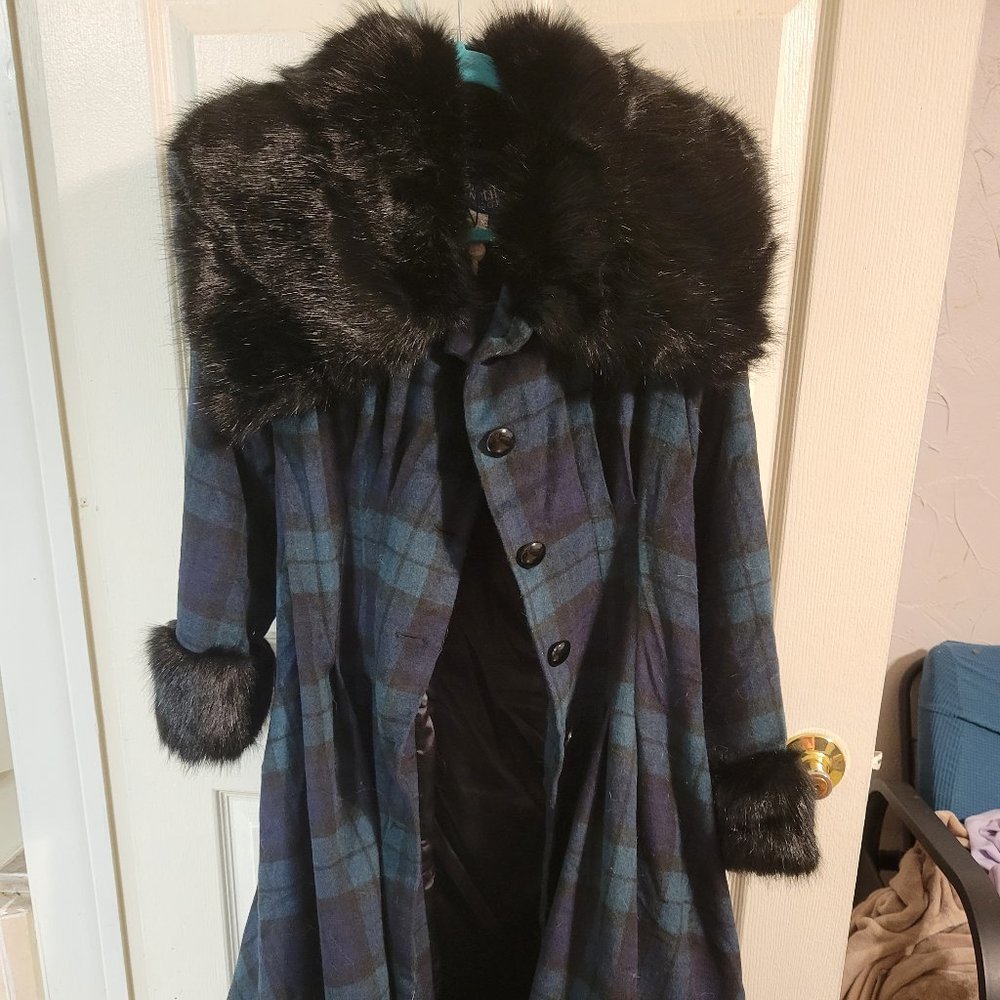 Collectif Pearl Blackwatch Check Coat